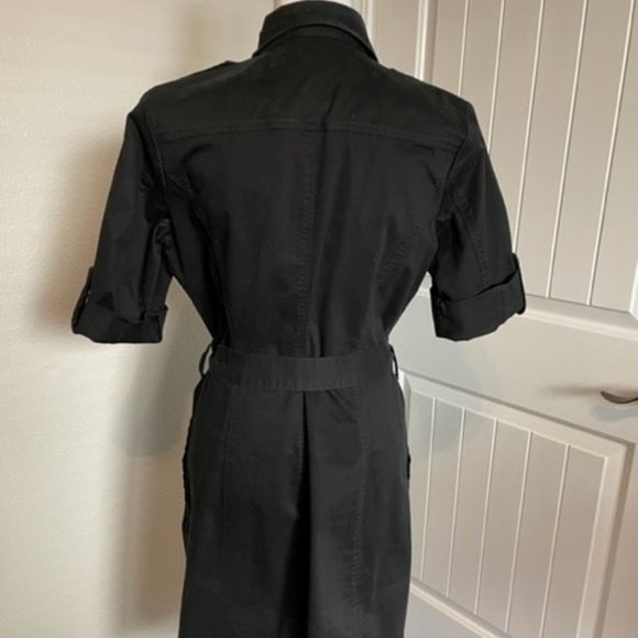 NY & Co Twill Black Shirt Dress - Size 8 - Picture 2 of 6